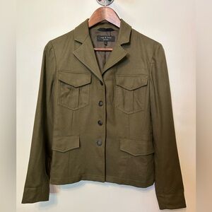 rag & bone Olive Green Wool Utility Blazer